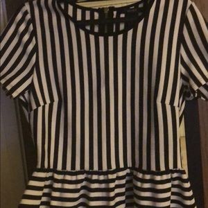 Striped Fit and Flare Dress